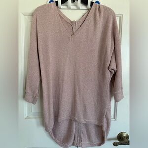 Express Women's V-Neck Sweater with Back Zipper